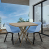 Set van 2 design stoelen en vierkante beige tafel 70x70 cm Navan Keuze
