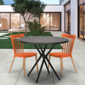 Table design ronde noire 80cm + 2 chaises design Eskil Black Dimensions