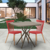 Set van 2 moderne design stoelen en vierkante beige tafel 70x70 cm Roslin Keuze