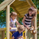 Aire de jeux d'extérieur en bois avec toit toboggan pour enfants Carol-1 Réductions