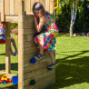Aire de jeux extérieure en bois pour enfants avec toboggan balançoire escalade Carol-3