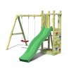 Aire de jeux extérieure pour enfants toboggan double balançoire et mur d'escalade Funny-3 DS Offre
