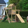 Aire de jeux extérieure en bois pour enfants toboggan balançoire escalade Activer Réductions