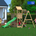 Aire de jeux extérieure en bois pour enfants toboggan balançoire escalade Activer Vente