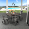 table 80x80 + 4 chaises style design industriel bar cuisine restaurant reims dark Choix