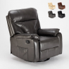 Fauteuil relax inclinable à bascule et pivotant en similicuir Sissi Dimensions