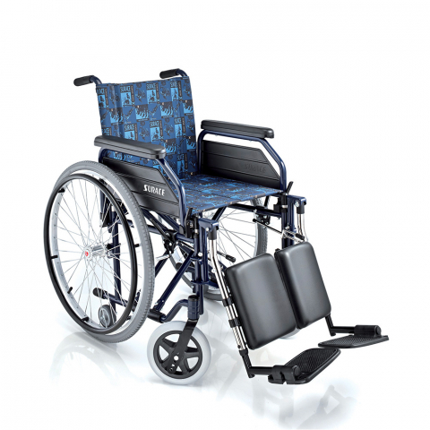Fauteuil roulant pliant autopropulsé pour personnes âgées avec repose-jambes S14 Surace