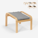 Voetenbank poef fauteuil bank woonkamer hout Scandinavisch design Sylt Korting