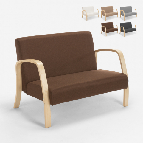 Canapé en bois et tissu pour salon salles d'attente et studio de design Esbjerg