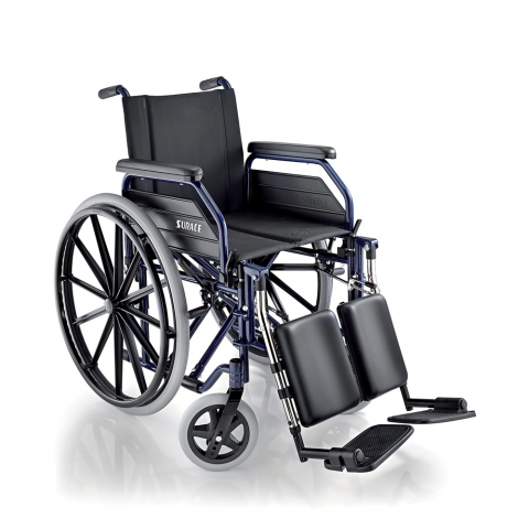 Fauteuil roulant pliable pour personnes âgées handicapées avec repose-jambes autopropulsé 500 Large Surace