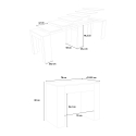 Console extensible 90x47-299cm table de salle à manger en bois blanc Allin Modèle
