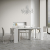 Console extensible 90x42-302cm table de salle à manger en bois blanc Mia Promotion