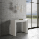Console extensible 90x42-302cm table de salle à manger en bois blanc Mia Remises