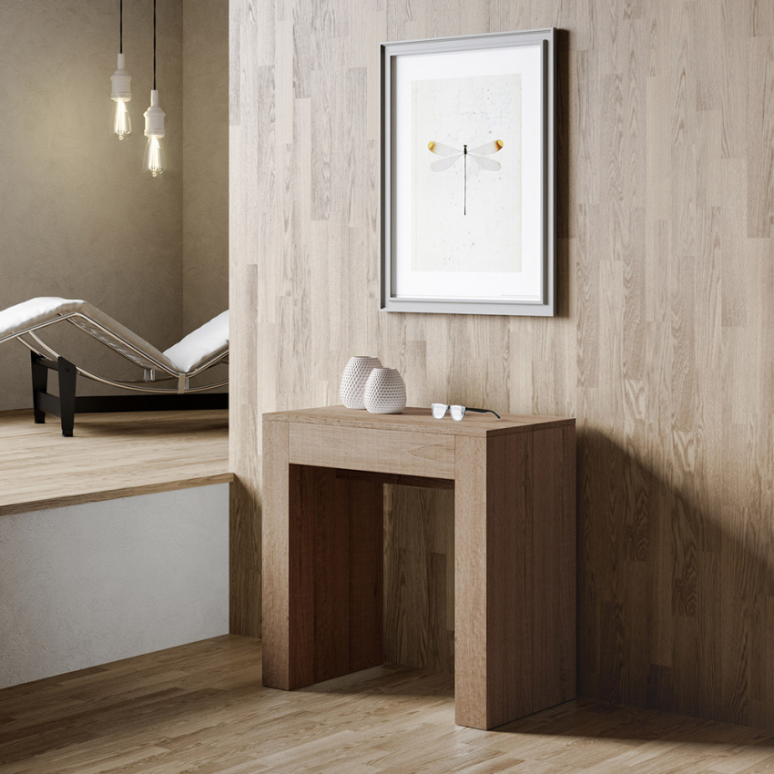 Console d'entrée table à manger extensible 78x47-299cm bois Allin Oak Promotion Console d'entrée table à manger extensible 78x47-299cm bois Allin Oak Promotion