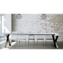 Console extensible design moderne table à manger blanche 90x40-300cm Diago Réductions