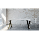 Console extensible design moderne table à manger blanche 90x40-300cm Diago Remises
