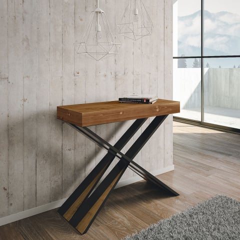 Uitschuifbare console 90x40-300cm modern design houten tafel Diago Fir