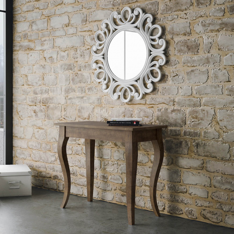 Klassiek design uitschuifbare consoletafel 90x48-308cm hout Olanda Noix