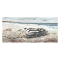 Tableau paysage mer nature peinte à la main sur toile 110x50cm Boat Vente