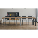 Table console extensible 90x40-300cm design bois métal Tecno Noix Réductions