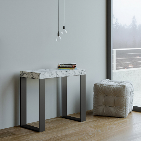 Uitschuifbare console 90x40-300cm modern design marmeren tafel Tecno Marble