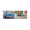 Impression couleurs vives peinture toile plastifiée ville voiture 120x40cm Cuba Vente