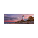 Impression mer coucher de soleil toile laminée couleurs vives 120x40cm Lighthouse Vente