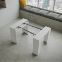 Console de table à manger extensible 90x48-204cm bois blanc Basic Small Remises