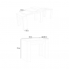 Console de table à manger extensible 90x48-204cm bois blanc Basic Small Catalogue