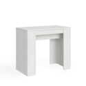 Uitschuifbare eettafel console 90x48-204cm wit hout Basic Small Aanbod