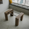 Console design extensible 90x48-204cm table à manger en bois Basic Small Noix Remises