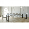 Table console extensible design blanc moderne 90x40-300cm table à manger Elettra Réductions