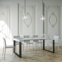 Table console extensible design blanc moderne 90x40-300cm table à manger Elettra Remises