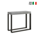 Table console extensible 90x40-300cm gris moderne Elettra Concrete Vente
