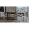 Console extensible au design moderne Table en bois de 90x40 à 300 cm Nordica Noix Remises