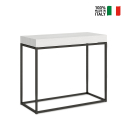 Table console extensible 90x40-300cm design blanc moderne Nordica Vente