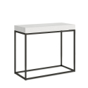 Table console extensible 90x40-300cm design blanc moderne Nordica Offre