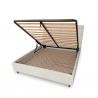 Tweepersoons bedcontainer 160x190cm design wit kunstleer Mika Aanbod