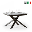Table à manger extensible 90x120-180cm design blanc moderne Ganty Vente