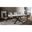 Table à manger extensible 90x120-180cm design blanc moderne Ganty Remises