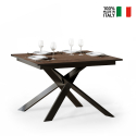 Table à manger design extensible en bois moderne 90x120-180cm Ganty Wood Vente