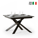 Table à manger grise extensible 90x120-180cm moderne Ganty Concrete Vente