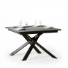 Table à manger grise extensible 90x120-180cm moderne Ganty Concrete Offre