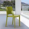 Chaises pour cuisine salle à manger bar brillante Grand Soleil Sunshine Design Moderne en Polypropylène 