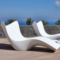 Transat de jardin design blanc bain de soleil de piscine Cassiopea Remises