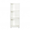 Witte houten boekenkast met 3 compartimenten verstelbare in hoogte Eeasybook Korting