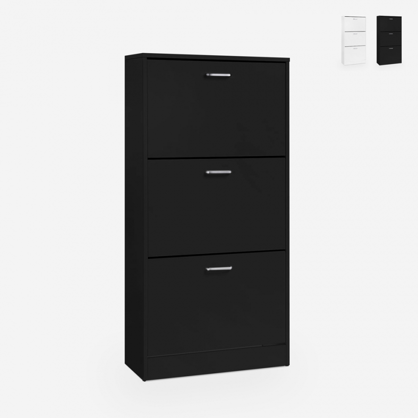 Ruimtebesparend verticaal schoenenrek 63x24x115cm voor 18 paar schoenen Batu Afmetingen Ruimtebesparend verticaal schoenenrek 63x24x115cm voor 18 paar schoenen Batu Afmetingen