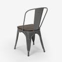 lot de 20 pièces chaises Lix industrial acier bois pour cuisine et bar steel wood 