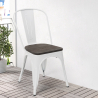 set van 20 stuks industriële stoelen steel wood 
