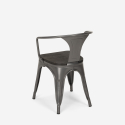 lot de 20 chaises design métal bois industriel style Lix bar cuisine steel wood arm 